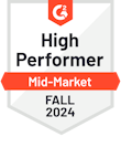 Agorapulse High Performer Mid Market Fall 2024 on g2